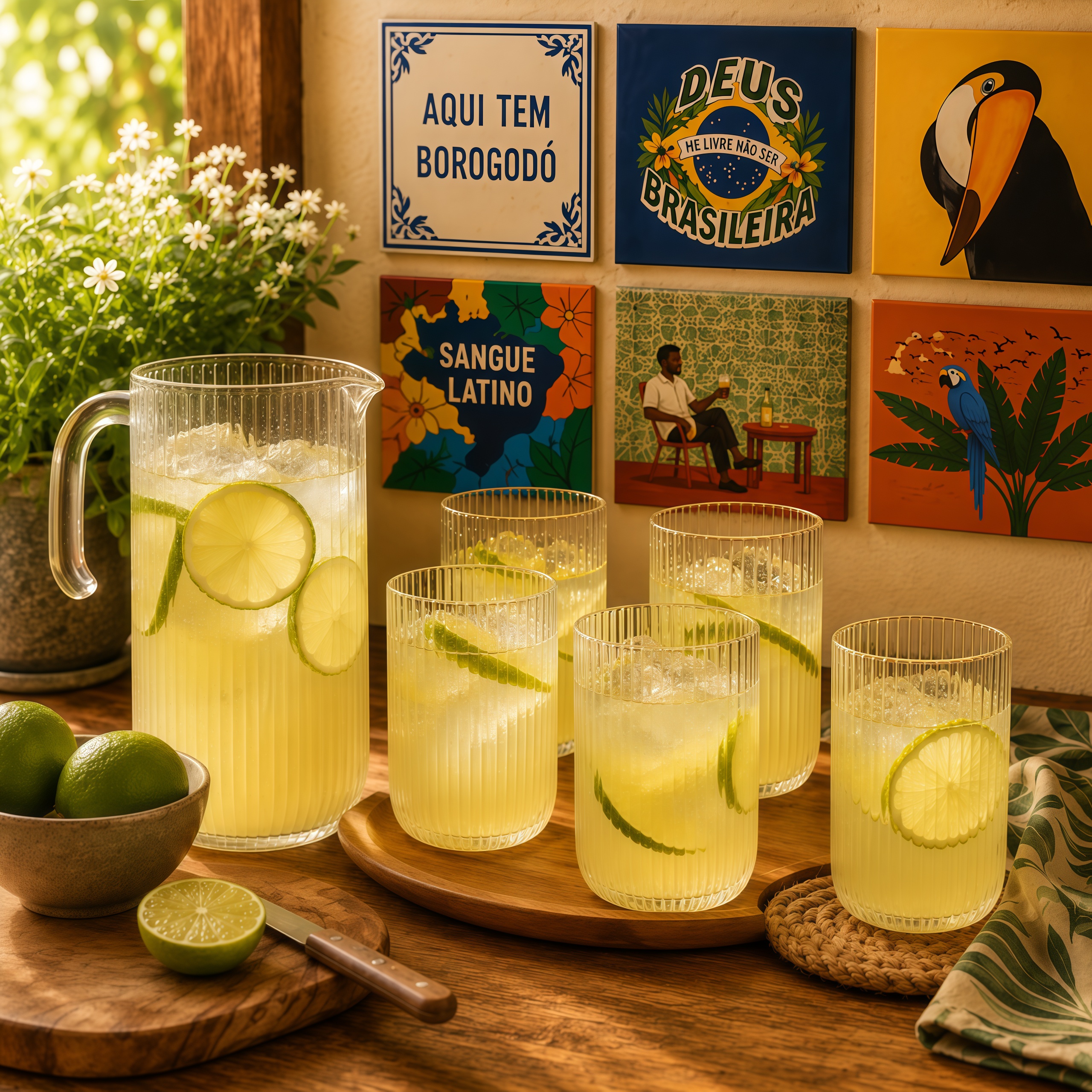 Jogo Kit 6 copos Vidro Canelado 450ml