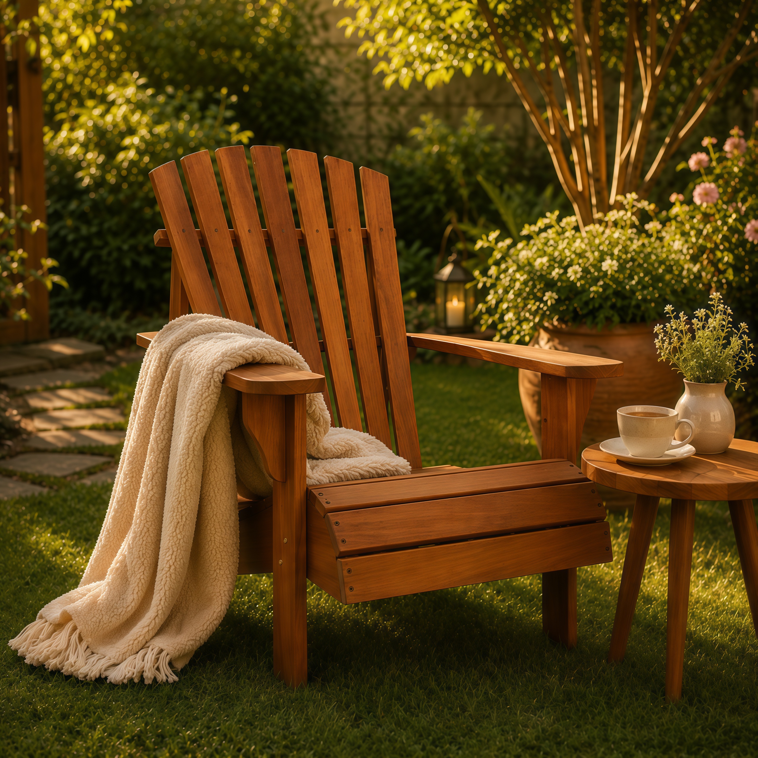 Poltrona Pavão Lumatê Decor com Apoio de Braços Jardim Marrom-claro