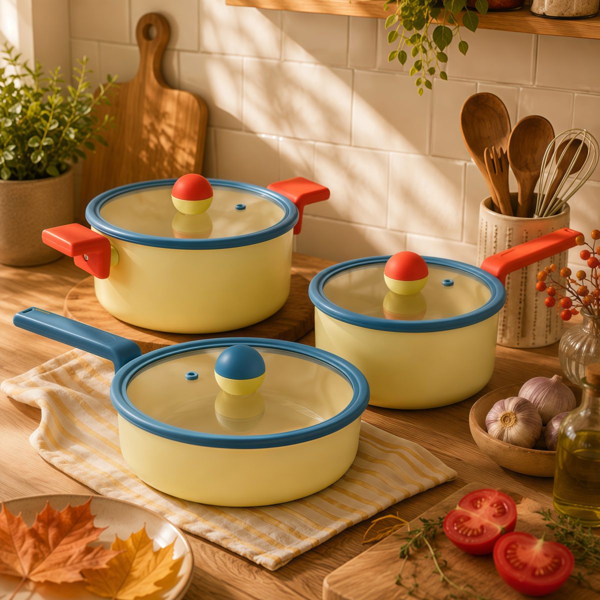 Conjunto de Panelas Indução com Revestimento Cerâmico