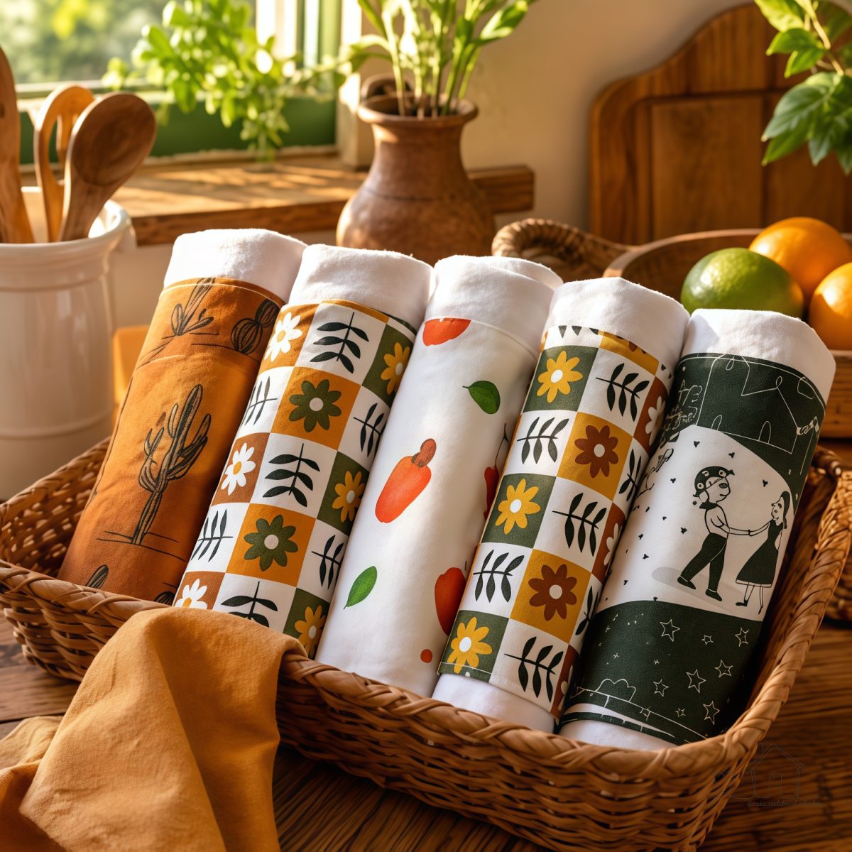 Panos de Prato Premium Absorventes 100% Algodão kit com 5 Unidades  | Pano de Copa Grosso e Macio para Cozinha