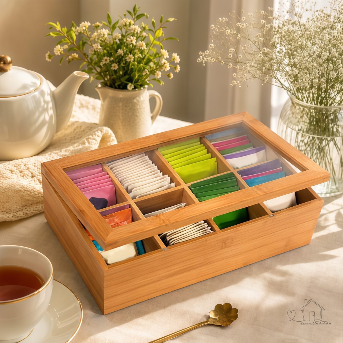 Organizador Porta Chá Sachê Bambu