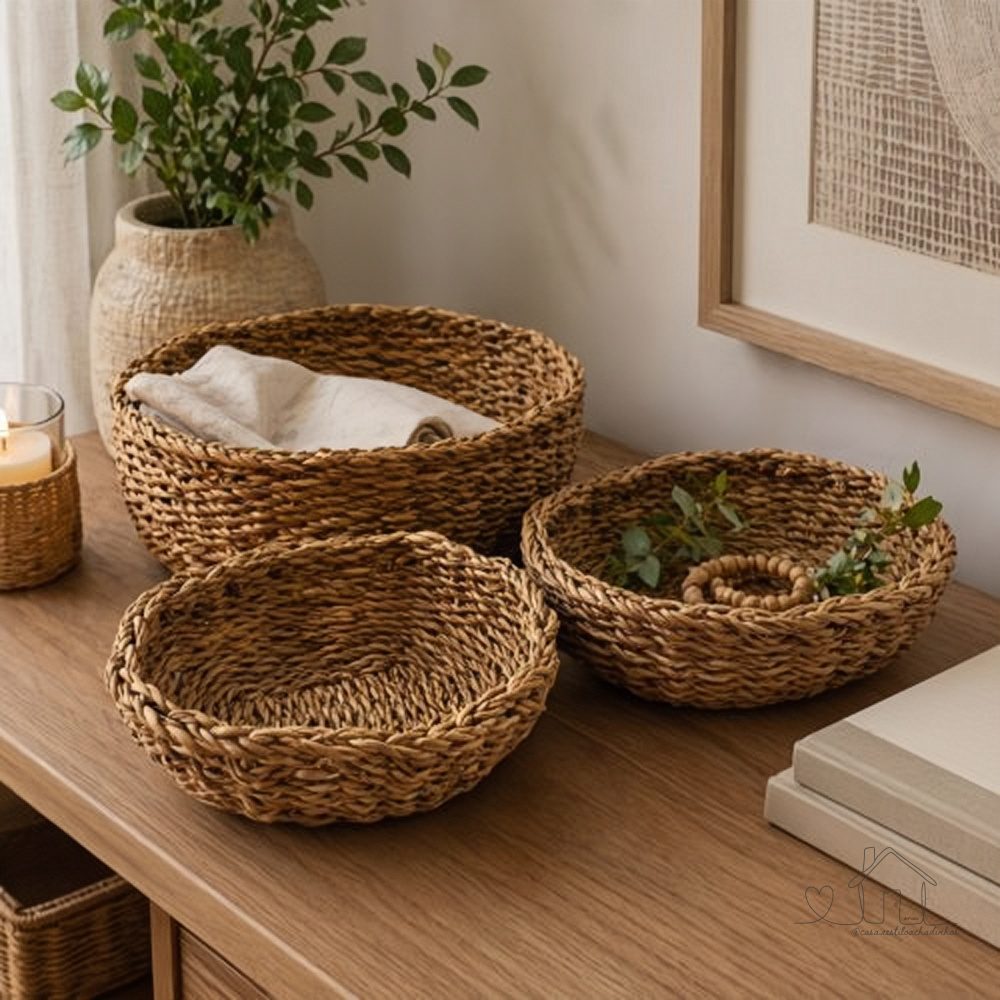 Cesto Multiuso - Kit com 3 Unidades - Natural