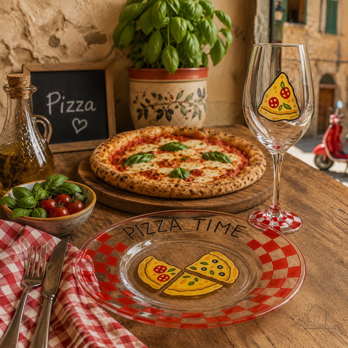 Prato de Pizza  / Taça -  Pintado à Mão