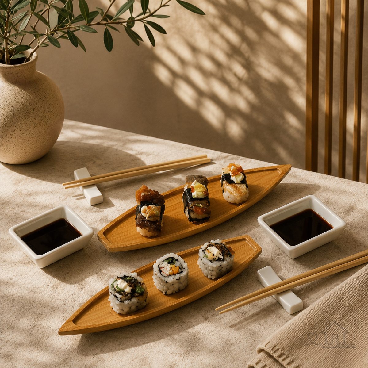 8 Peças para Sushi Nagasaki de Bambu - Lyor