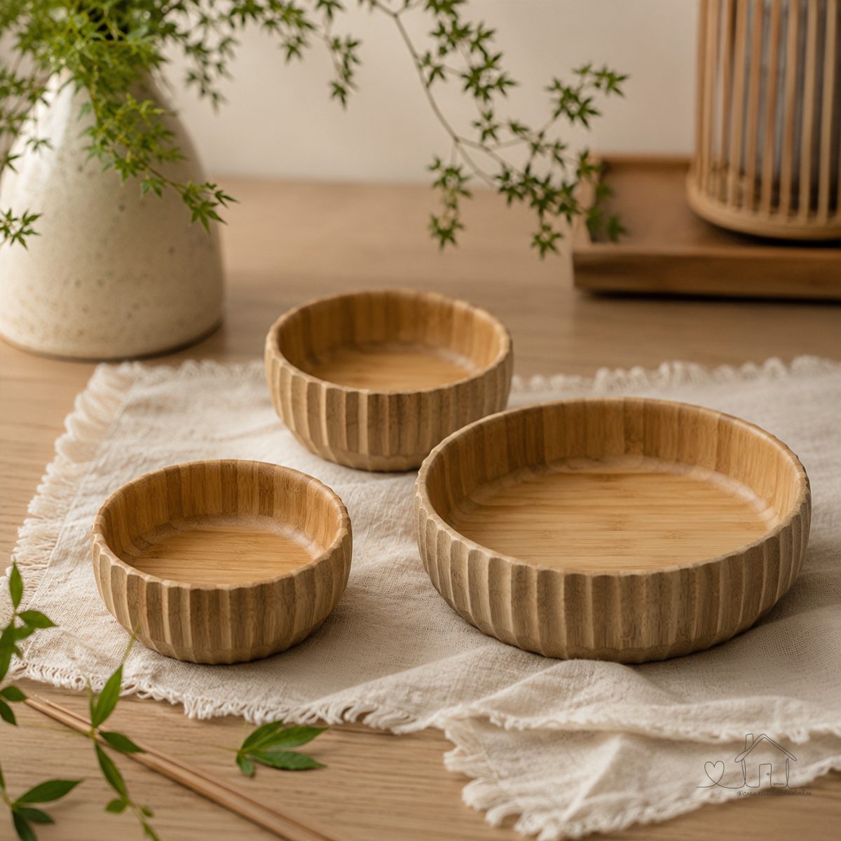 Kit 3 Bowls Canelado de Bambu - Oikos