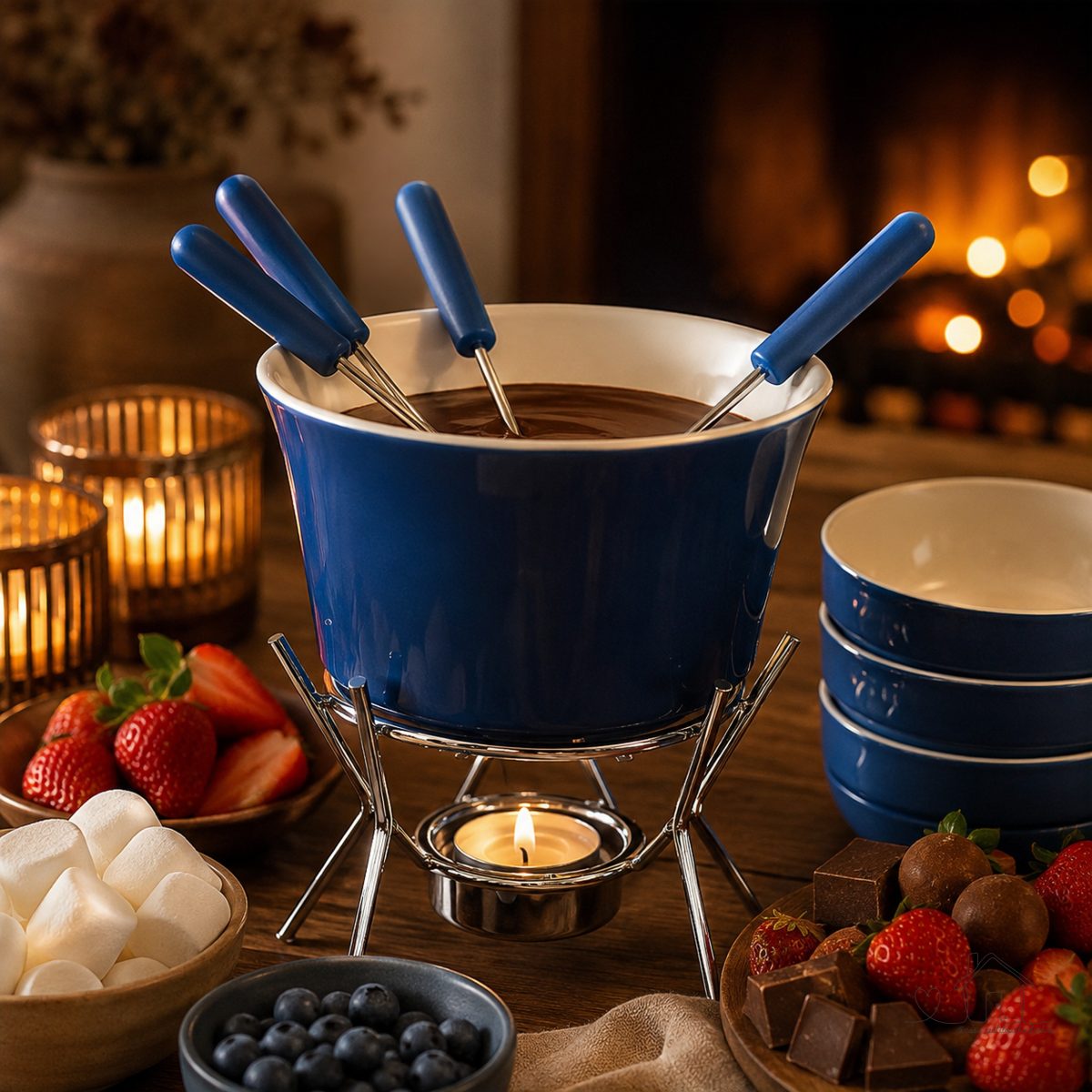 Aparelho Para Fondue Brinox 11 Peças Azul