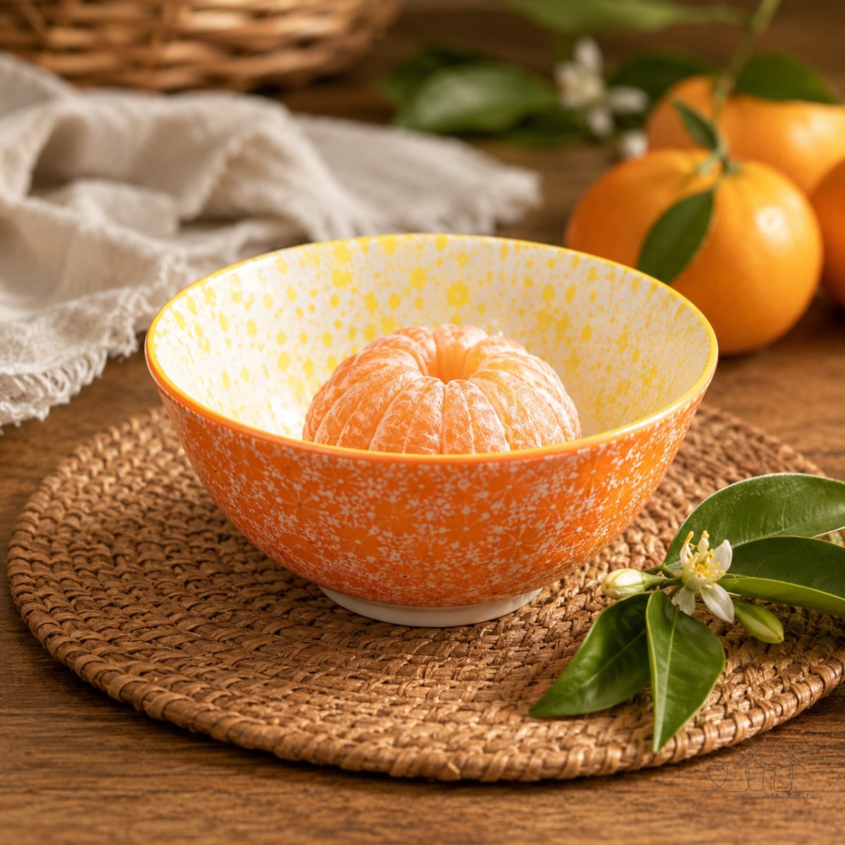Bowl Decorativo de Cerâmica Laranja 12x6cm