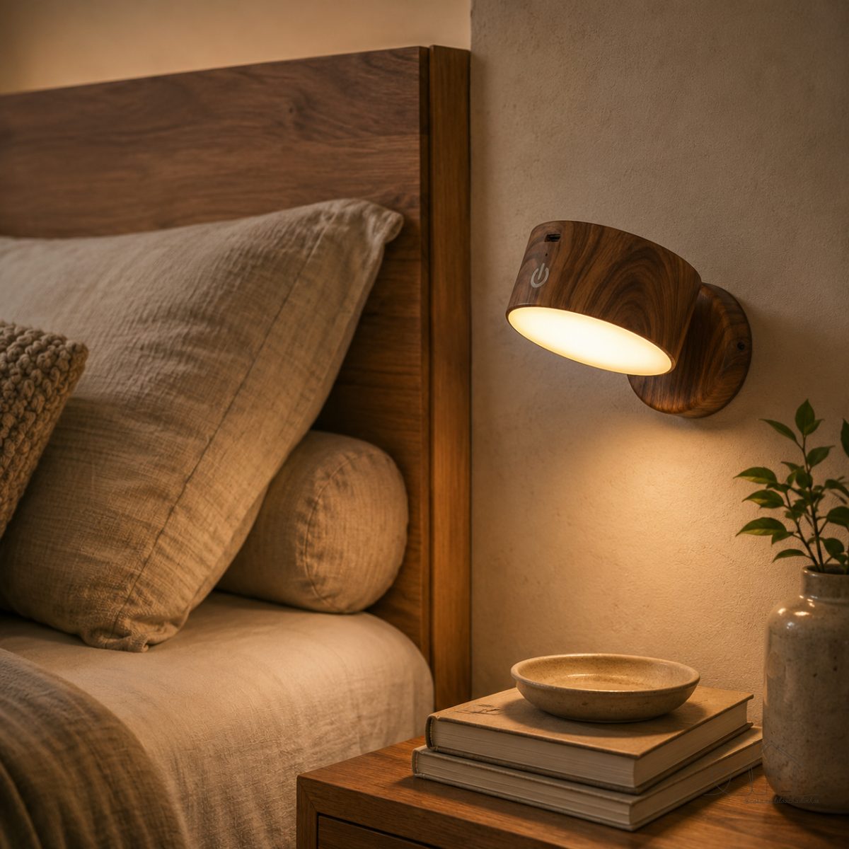 Lâmpada de Cabeceira Sensível ao Toque, Giratória em 360°, Luz Noturna LED Magnética com Carregamento USB
