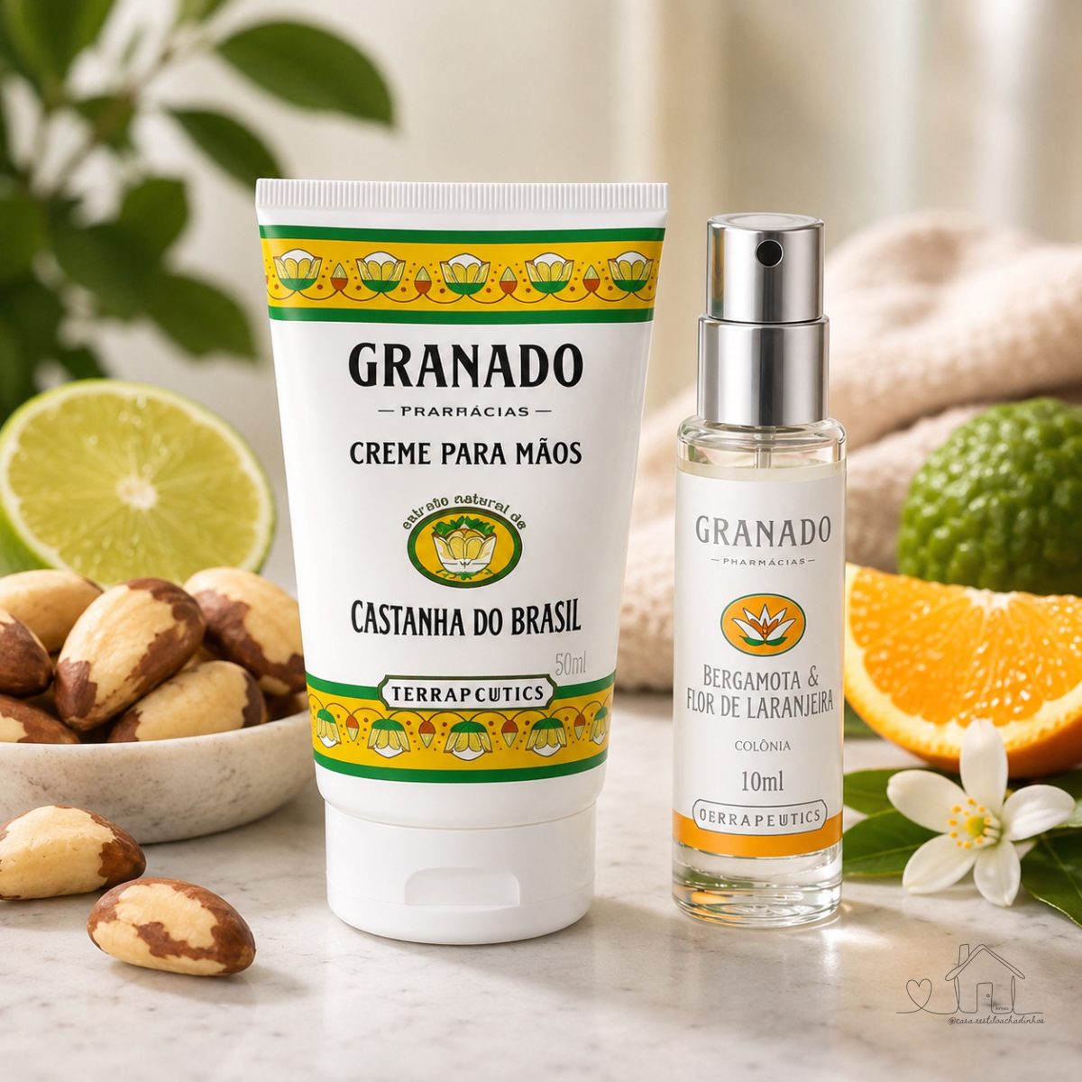 Kit Presente Granado Duo Suavidade: Creme para Mãos e Colônia com Bergamota e Castanha do Brasil