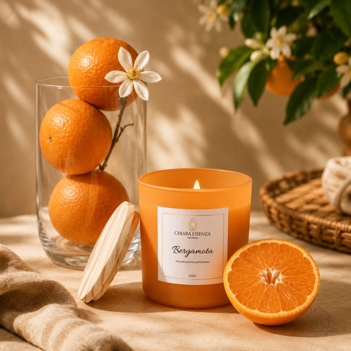 Vela Aromática Perfumada Artesanal Bergamota