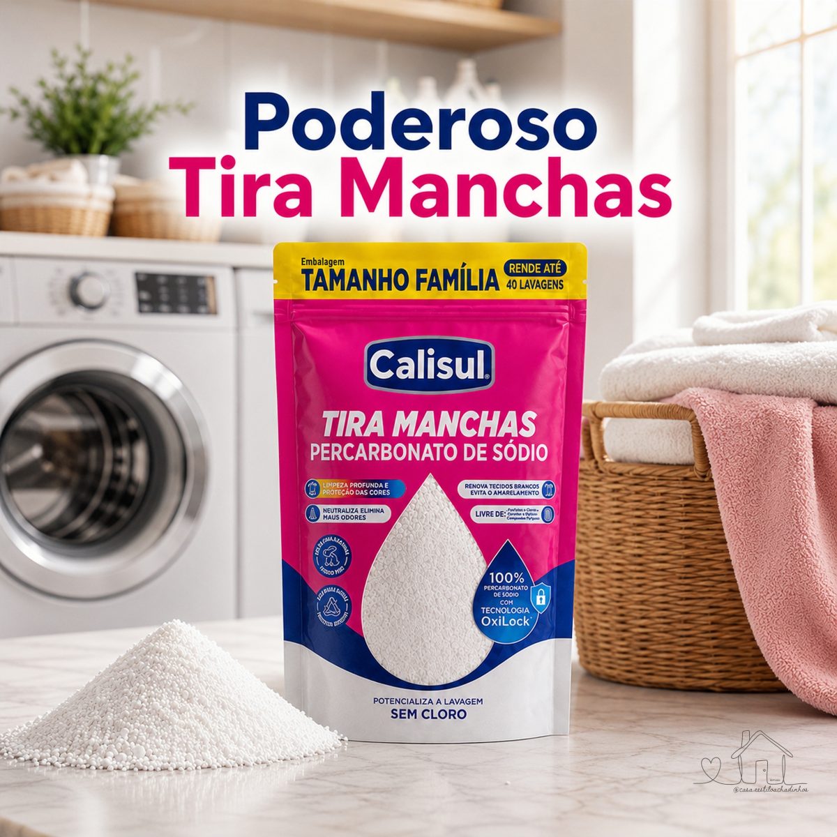 Percarbonato de Sódio Calisul 100% Puro Tira Manchas - Alvejante sem Cloro