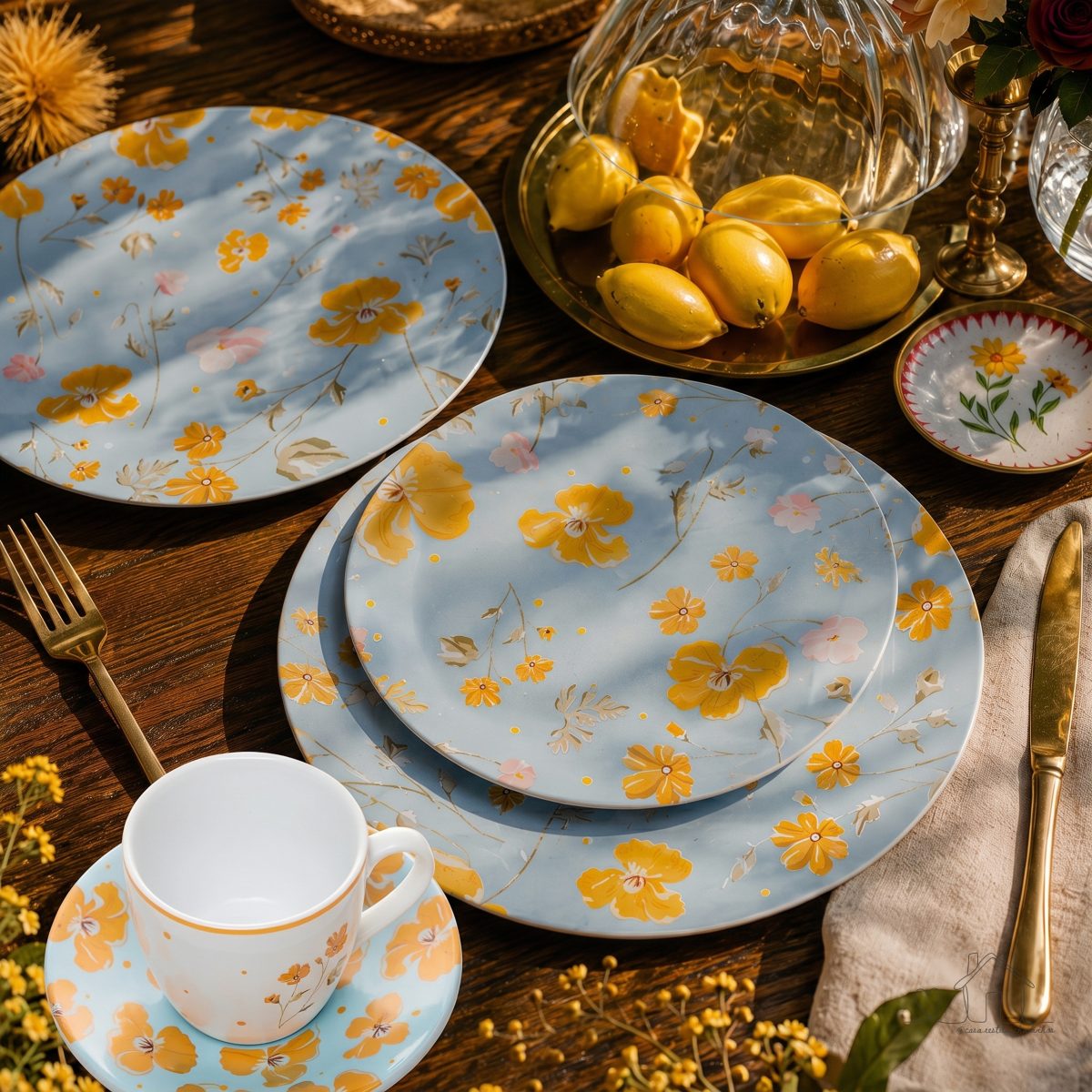 Prato Raso Wolff Doce Encanto 27cm Azul Claro Cerâmica