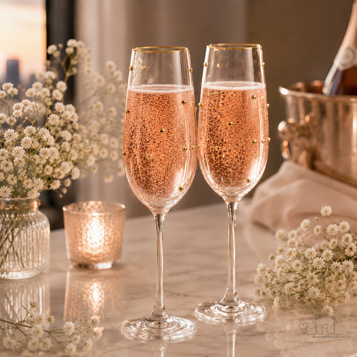 Jogo 2 Taças Champagne Vidro - 220ml
