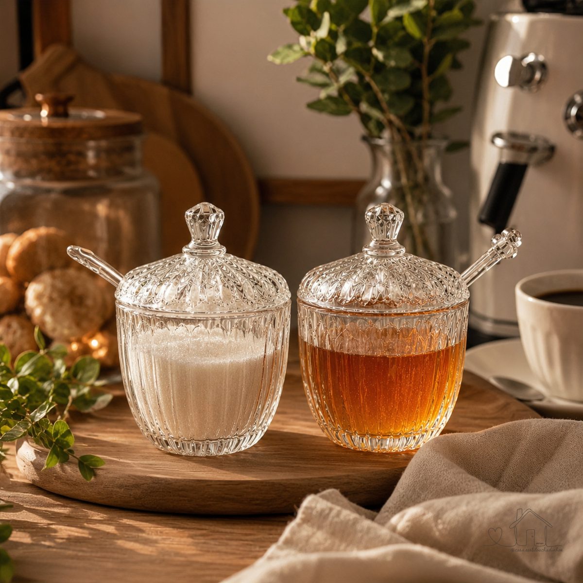 Kit Açucareiro e Meleira Wolff Vidro Luxo - Cantinho do Café