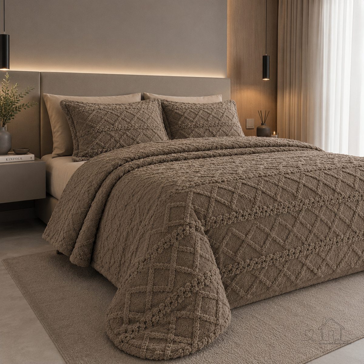 Kit Colcha Queen Plush Super Macia Alto Relevo 2 Fronhas Toque Suave