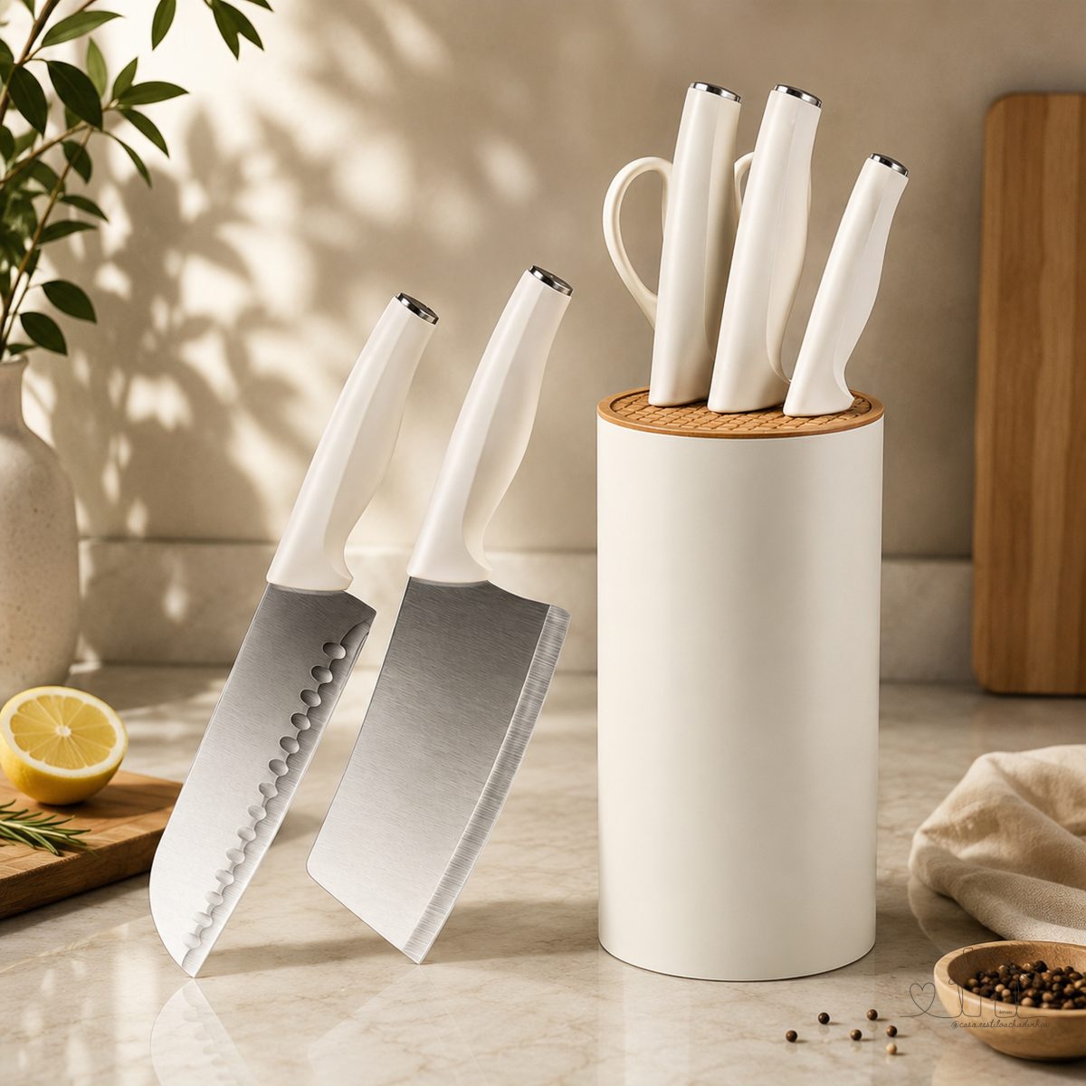 Conjunto de facas de aço inoxidável 5 peças Tesouras profissionais