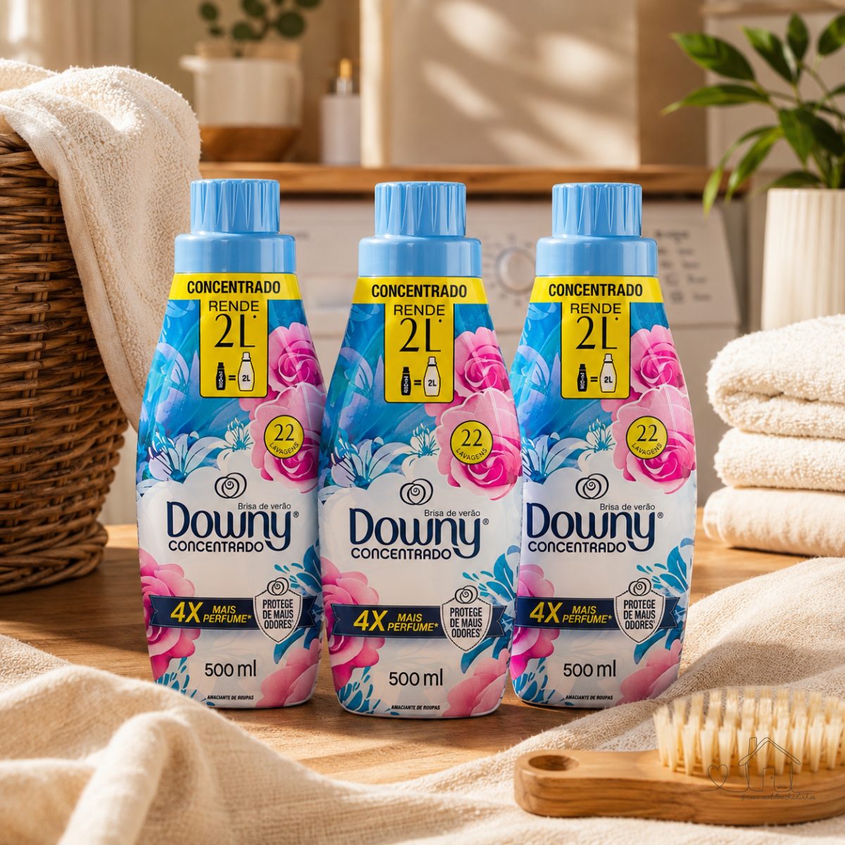Kit 3un Downy amaciante concentrado fragrância brisa de verão 500mL