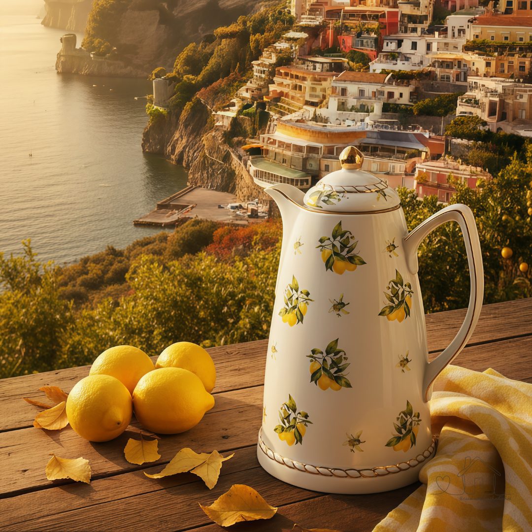 Garrafa Térmica de Porcelana Lemon Branco – Wolff