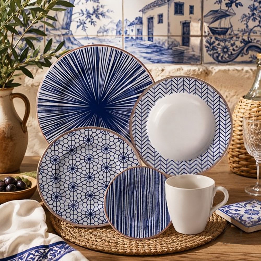 Jogo de Jantar Abstratta Porcelana Decorada - 20 Peças