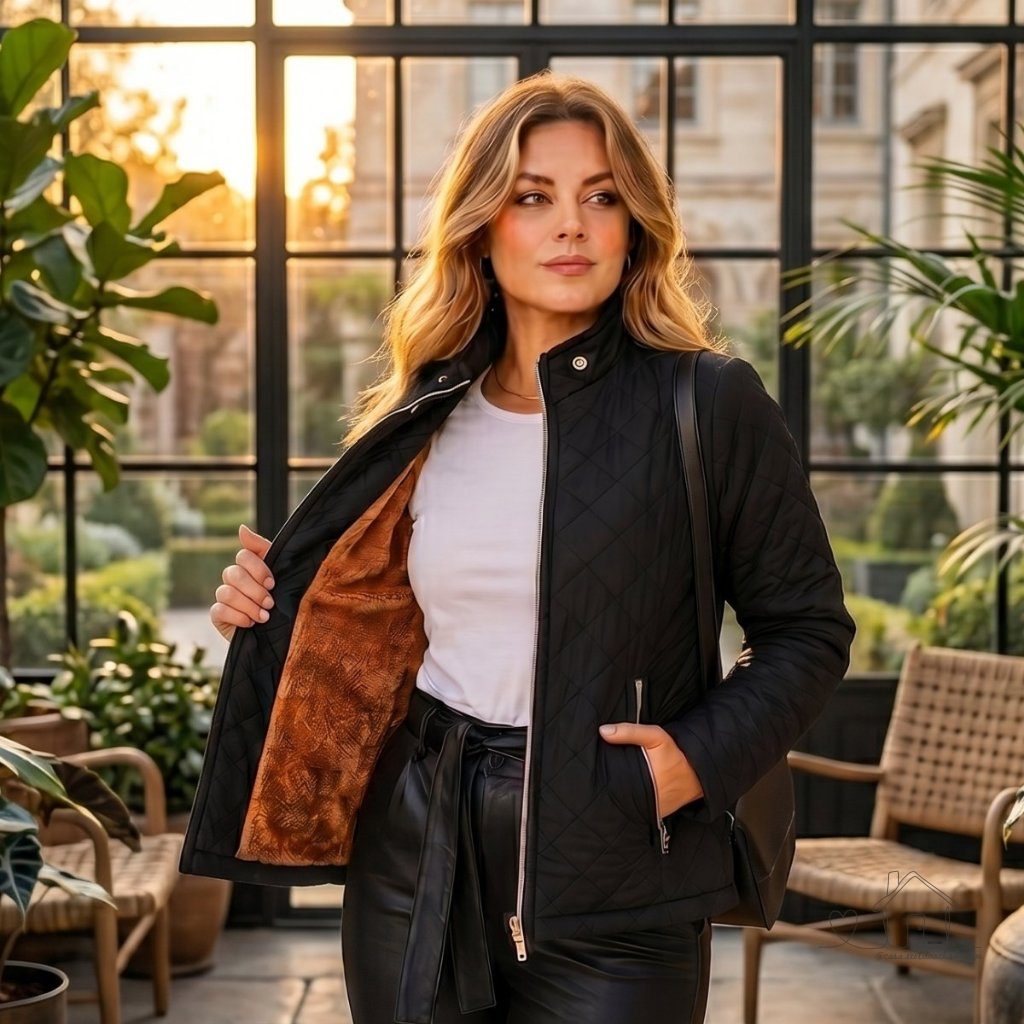 Jaqueta Forrada Pelúcia Nylon Matelado Blusa Feminina Quente