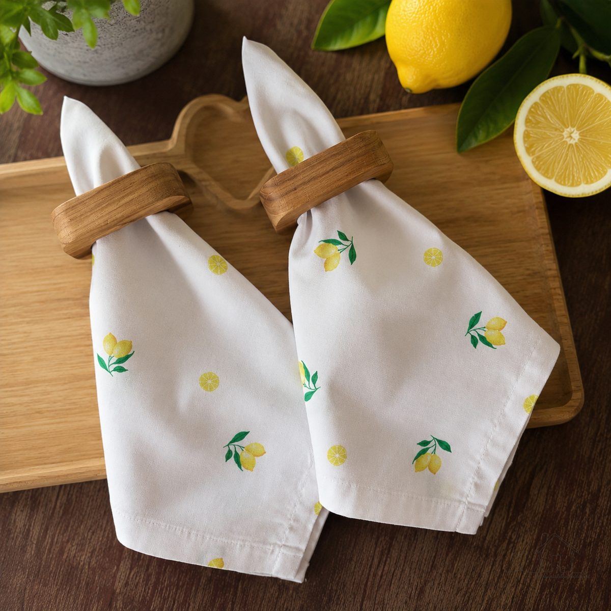 Kit 2 Guardanapo Estampado Limão Siciliano Delicado Presenteáveis