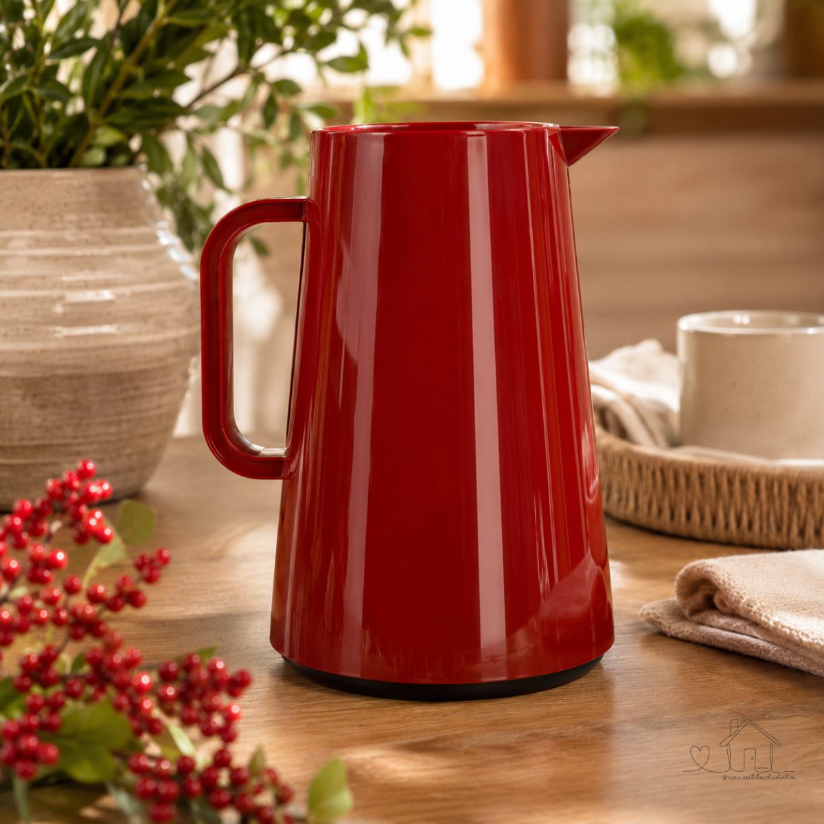 Garrafa deCafé Térmica Pequena - 600ml linha Premium Unitermi - Original Veneza Ampola vidro Moderna