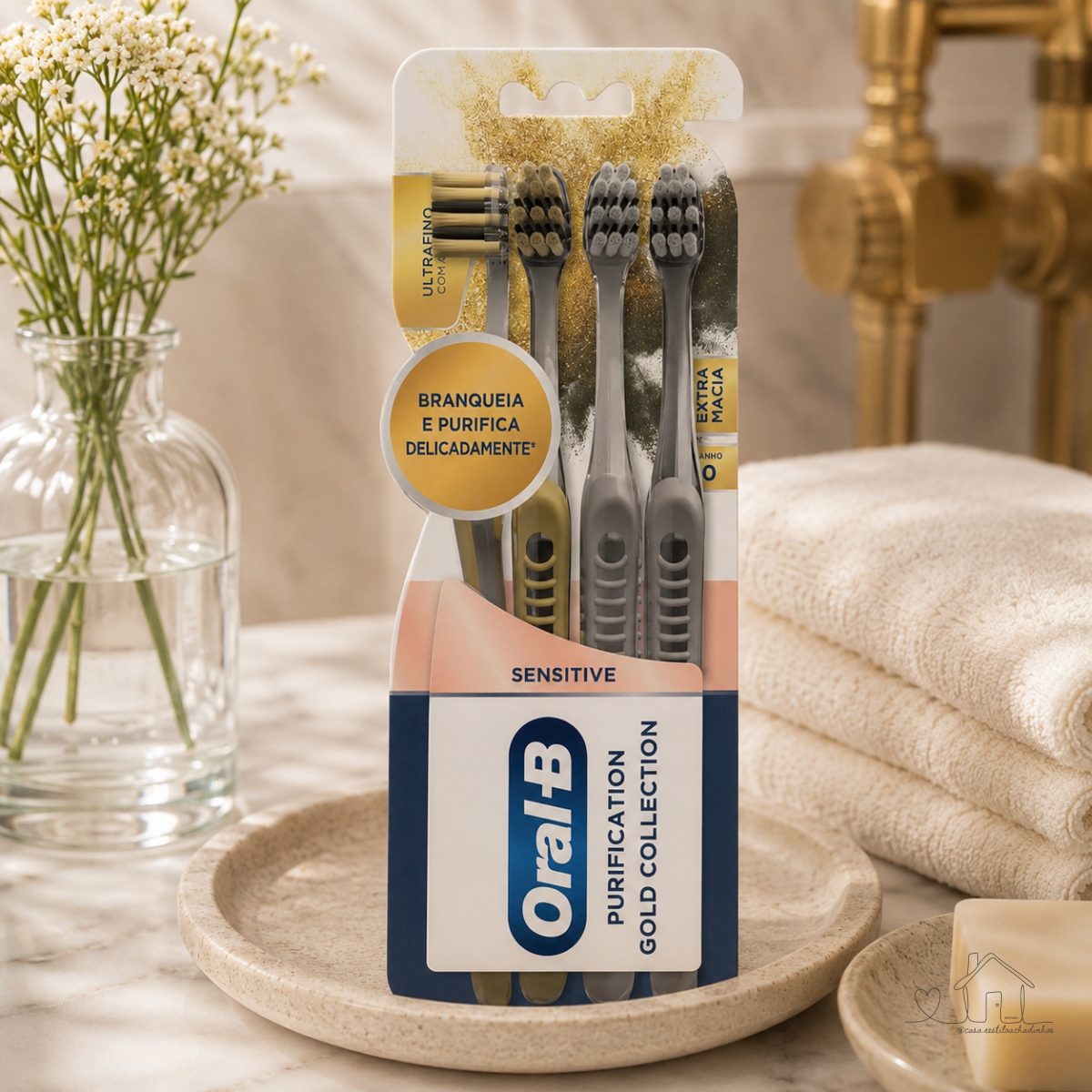 Escova de Dente Oral-B Gold Collection, 4 Unidades | Sensitive, Purification, Extra Macia