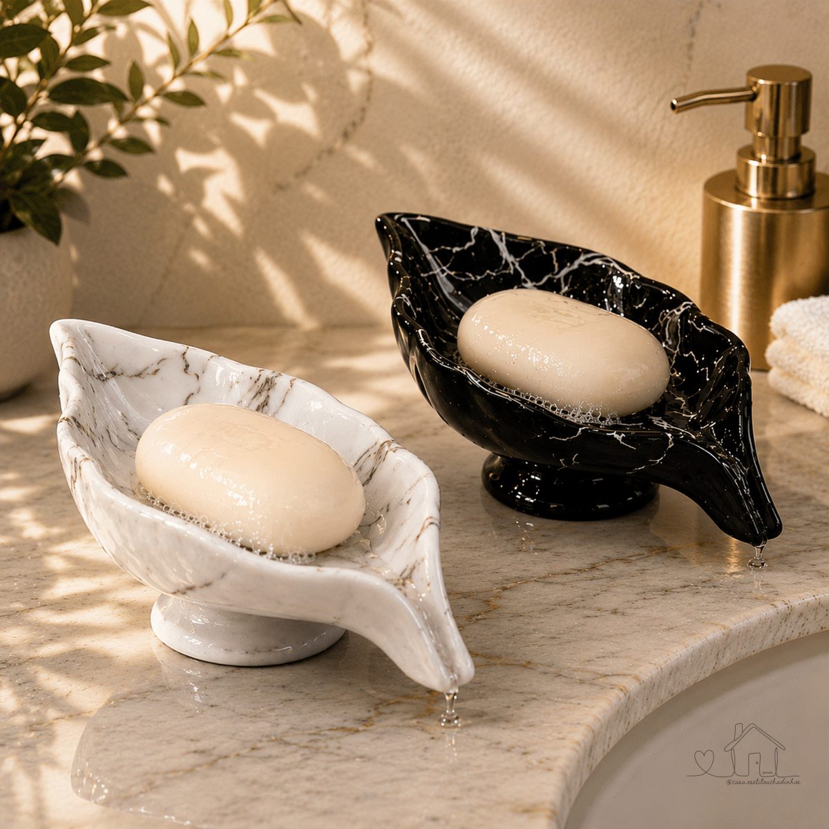 Porta Sabonete Suporte de Sabonete em Barra Elegância Decorativa em Cerâmica para Banheiro Lavabo