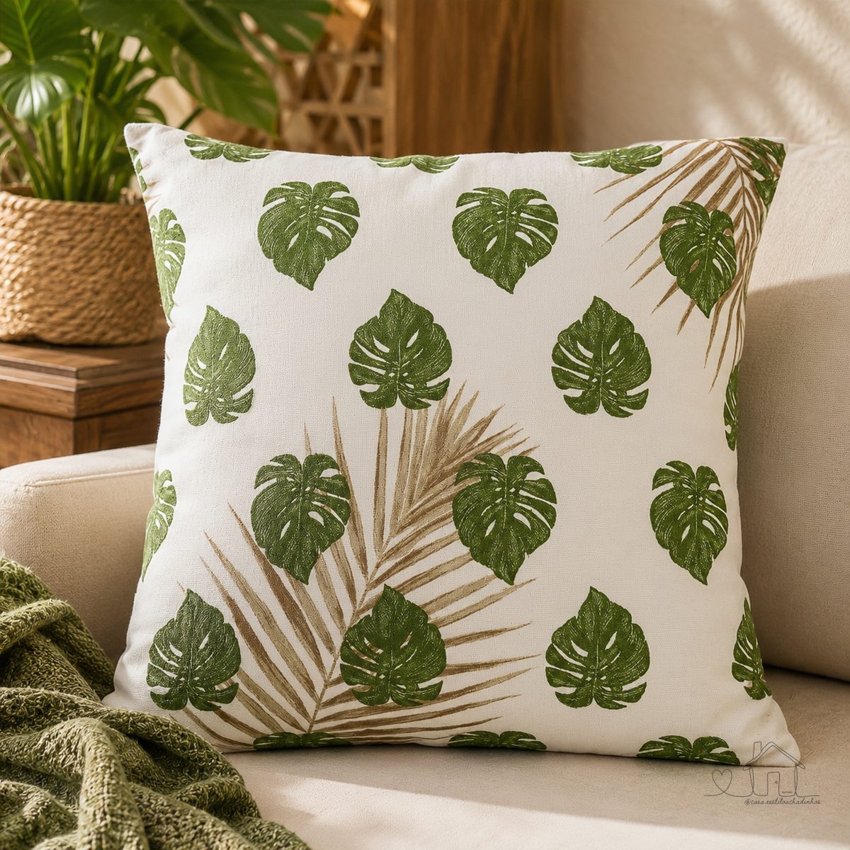 Kit 2 Almofadões Impermeáveis 60x60 Estampados com Refil Incluso | Almofadas Grandes Decorativas para Sofá, Cama