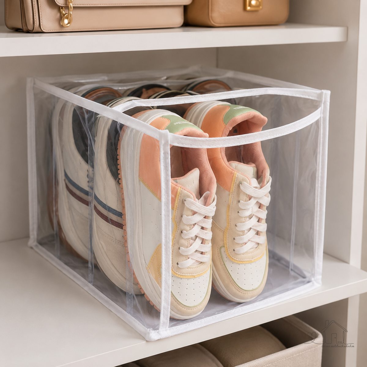 1 Sapateira/organizador colmeia de sapatos transparente com 5 nichos