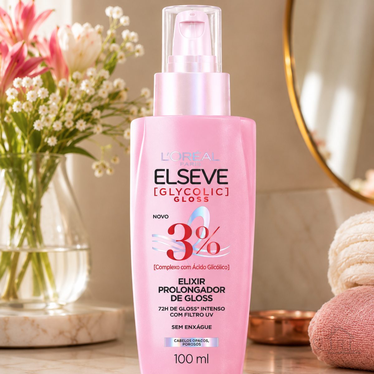 L'Oréal Paris Elseve Glycolic Gloss, Sérum Finalizador Antiporosidade 100ml