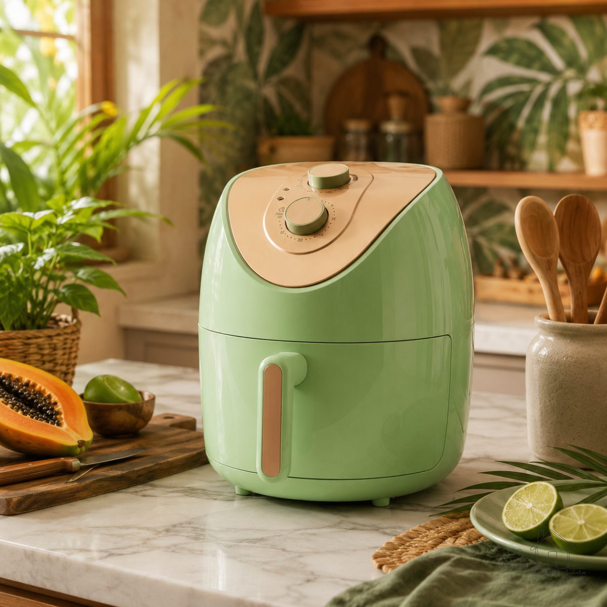 Fritadeira Air Fryer Home Land 4l Cores Cor Verde-claro