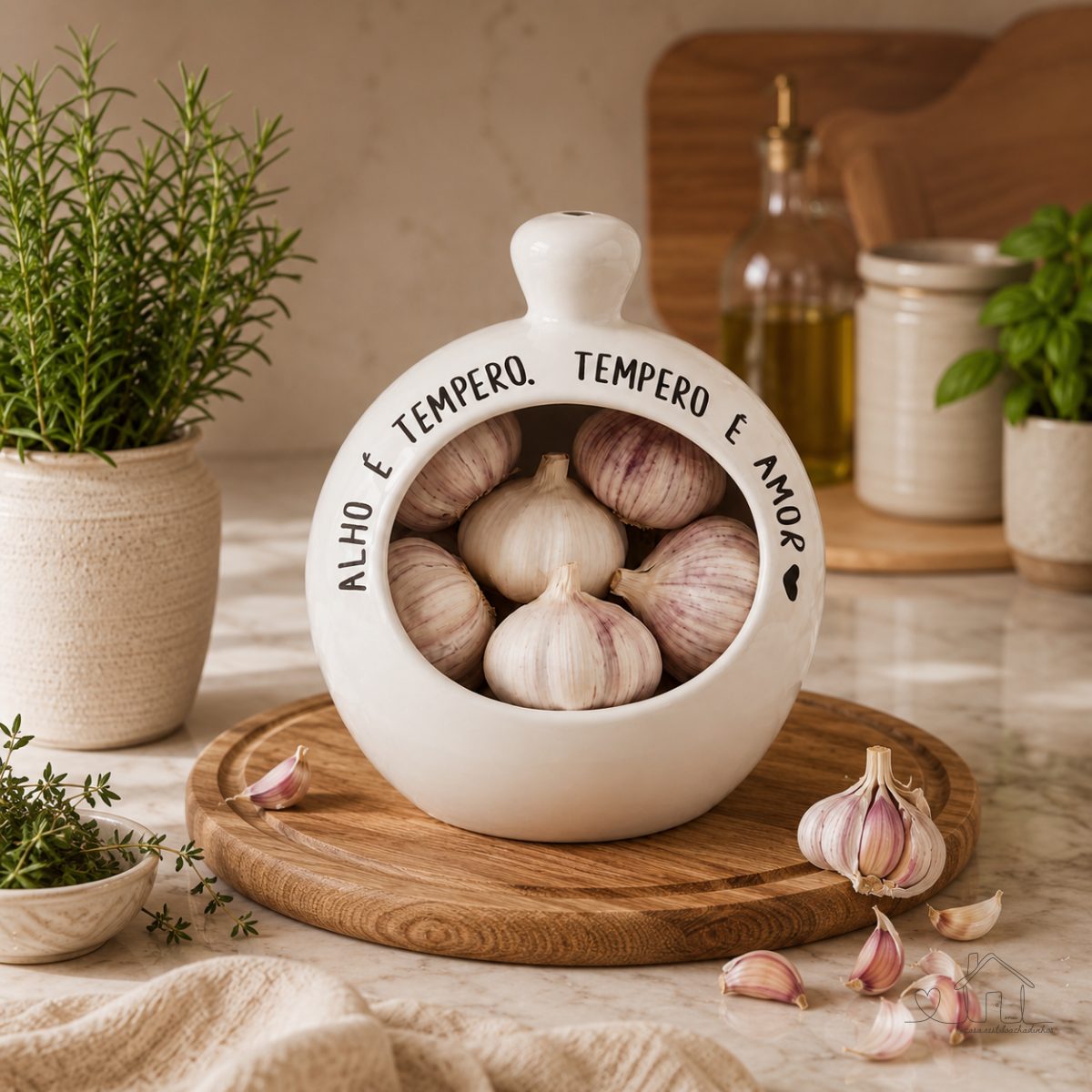 Porta Alho Gourmet - Delicadeza no Lar - BRANCO