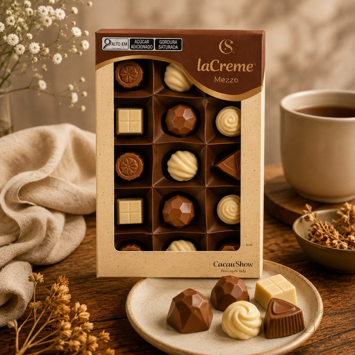 Mini Show Lacreme Mezzo Cacau Show 108g Bombons Presente
