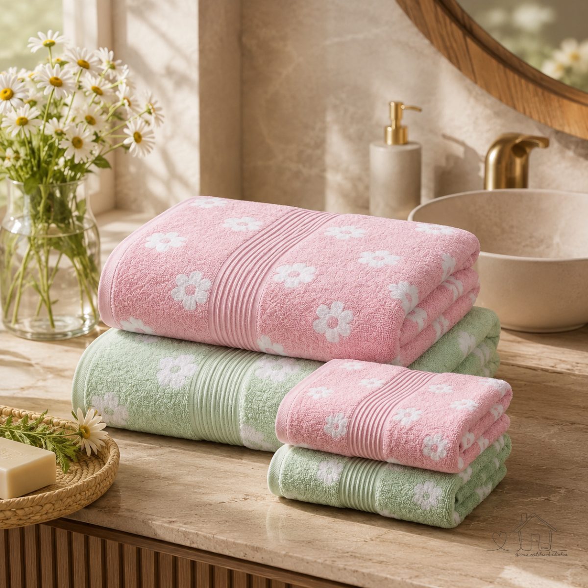 Jogo de Toalhas Dohler Prisma Estampadas / 2 Banho + 2 Rosto