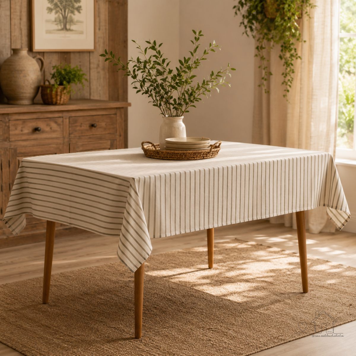 Toalha Mesa Retangular 8 Lugares Zaira Branco/taupe Karsten U
