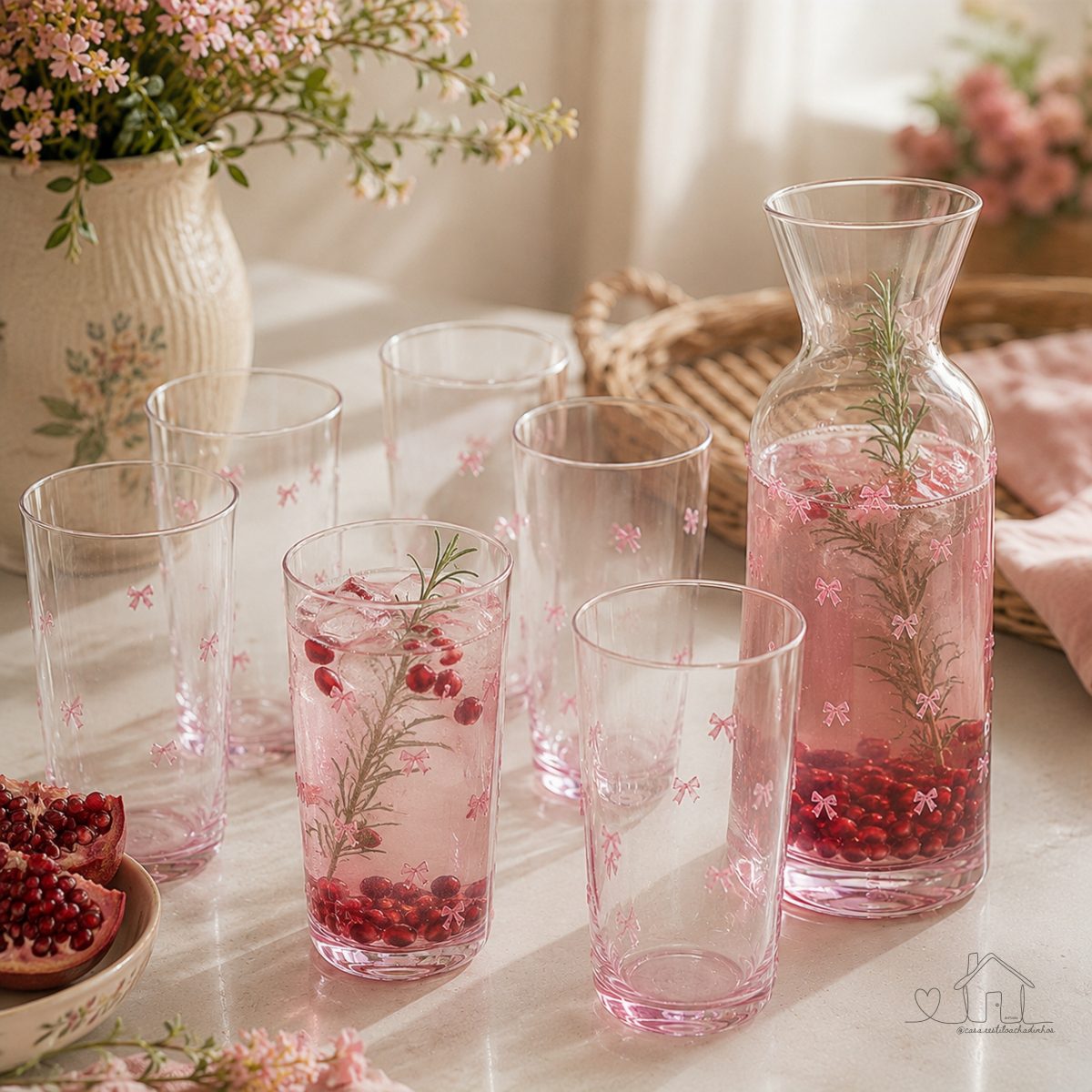 Jarra de Vidro Lacinho Rosa 1,2L Delicada 26079 - Vencedor