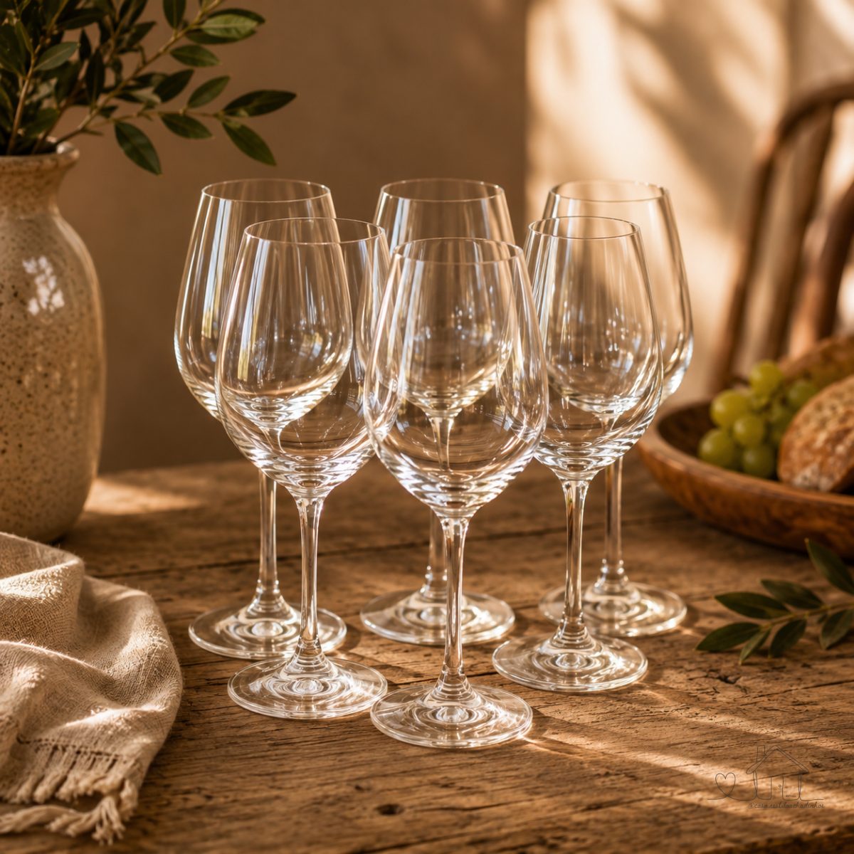 Kit 6 Taças de Vidro Água e Vinho Titanium Vidro 435ml J Transparentes