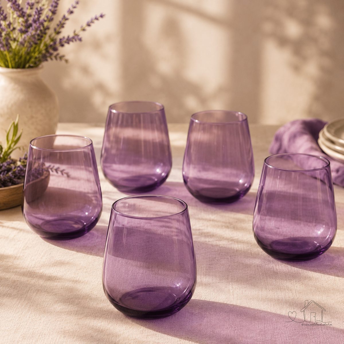 Jogo 2 Copos Home&Co Vidro 400ml Violeta