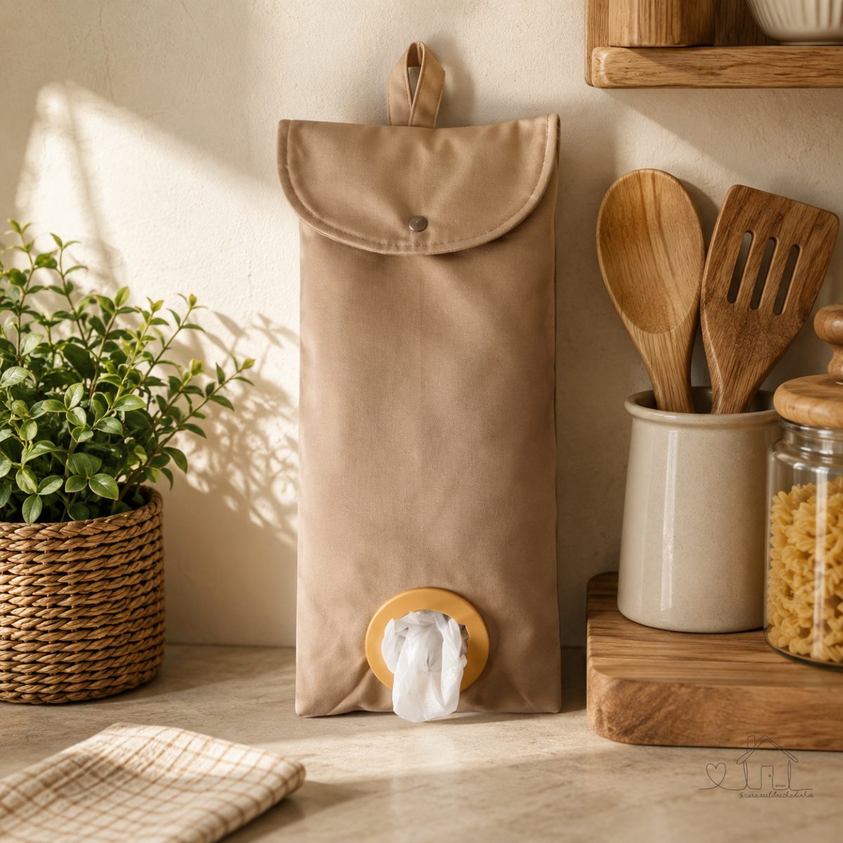 Puxa Saco Cozinha Funcional em tecido - Feito a Mão.