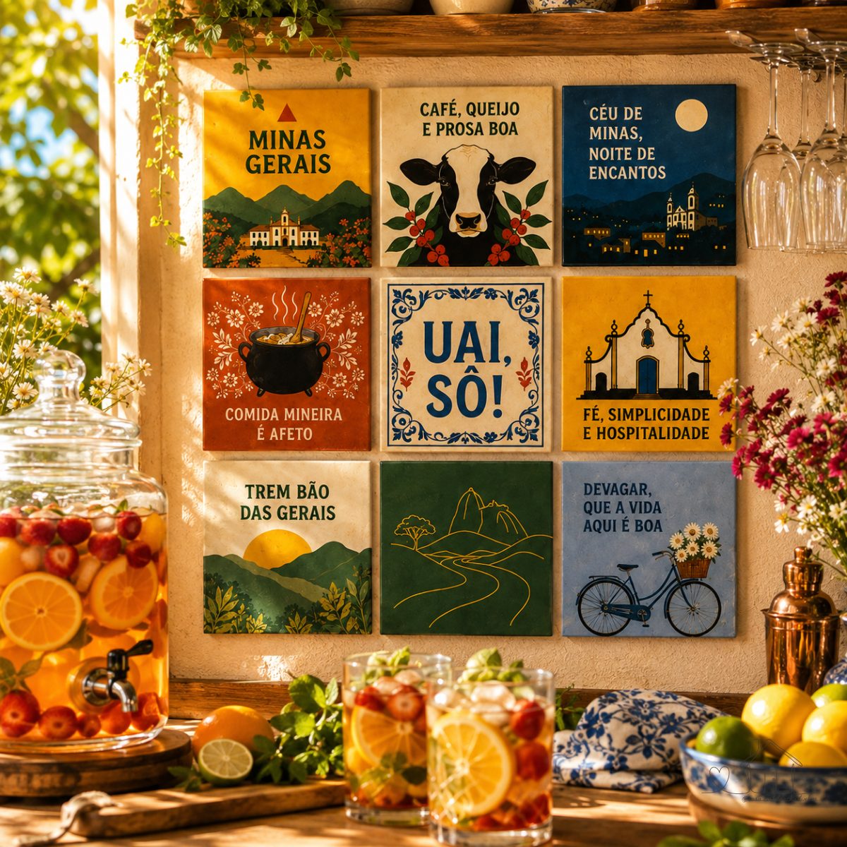 Azulejo Decorativo Mineiro Retrô Frases e Paisagens de Minas | Escolha seu modelo preferido