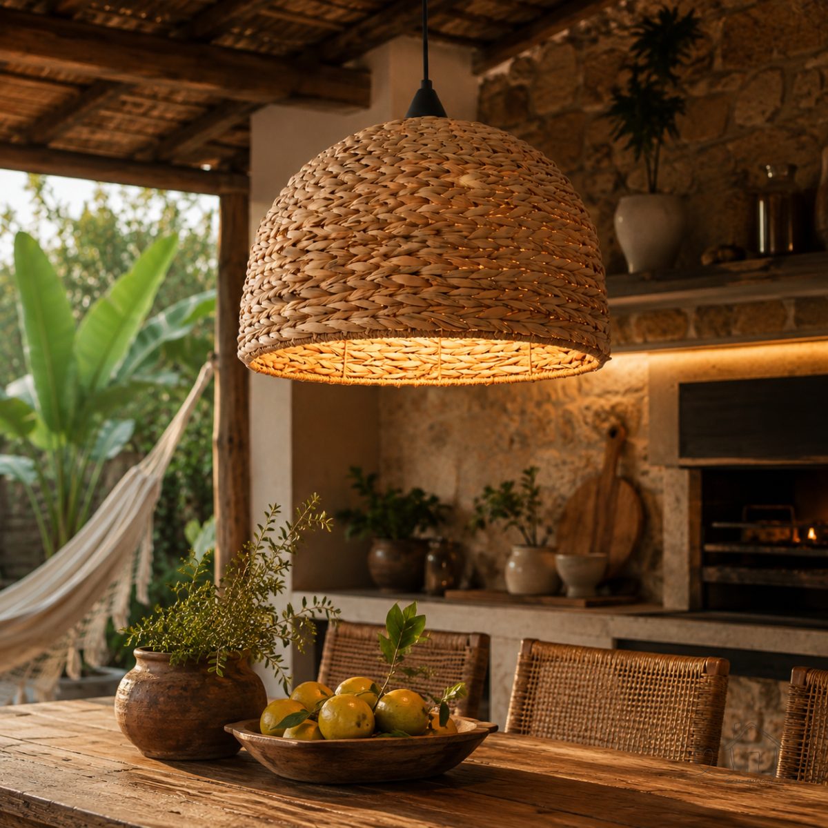 Luminária Natural Pendente Trançado