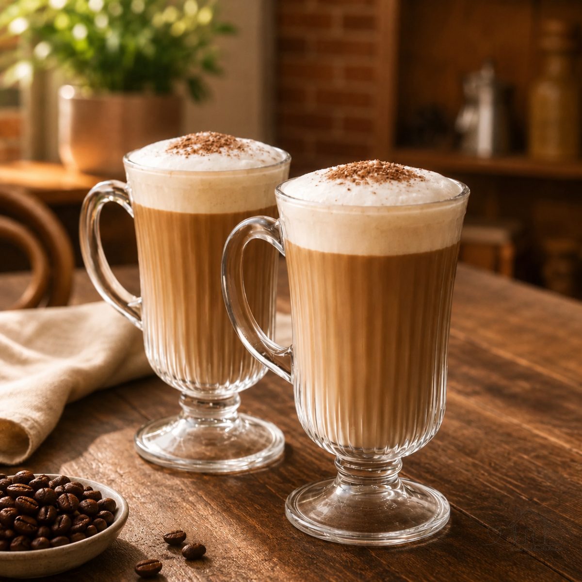 Jogo 6 Canecas Cappuccino Canelada 250ml Luxo Vidro Cristalino Premium