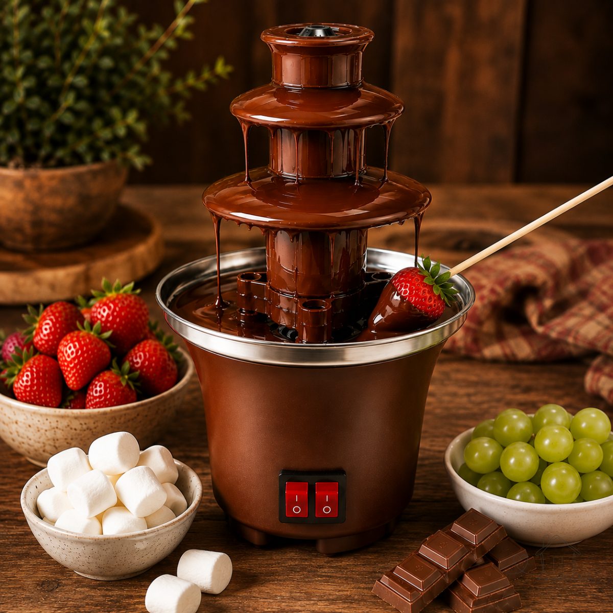 Mini Cascata Fondue Fonte de Chocolate Elétrica 127v 220v