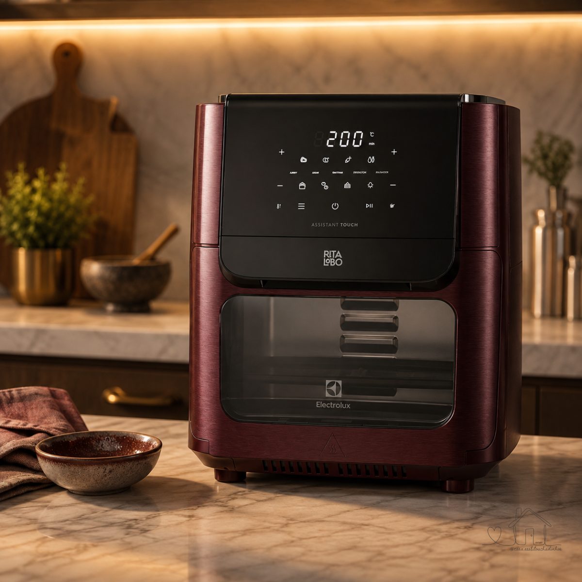 Air Fryer Oven Electrolux por Rita Lobo 12L Digital Vermelha Escura Experience 1700W