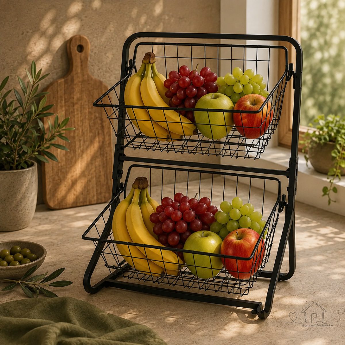 Fruteira de Cozinha Mesa Multiuso Articulável de Metal