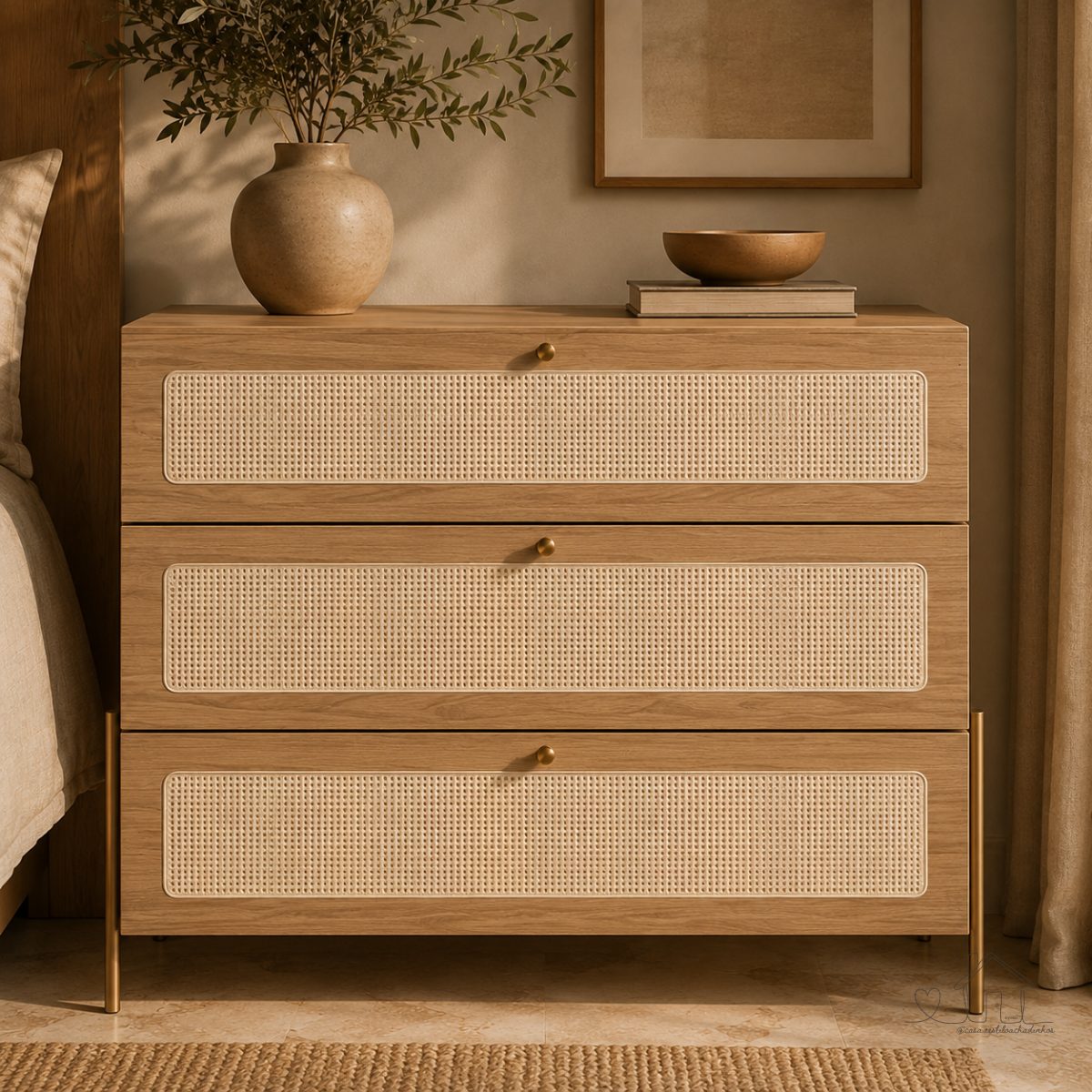 Cômoda com 03 Gavetas para Quarto Closet - Lyam Decor