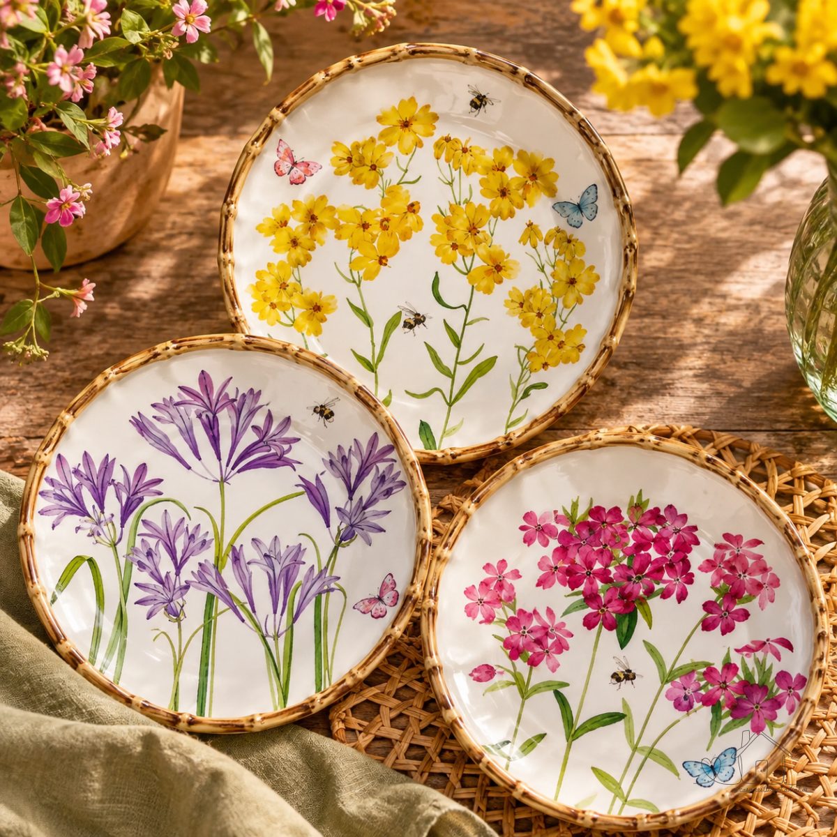 Wild Flowers Maison Blanche - 6 Pratos de Sobremesa