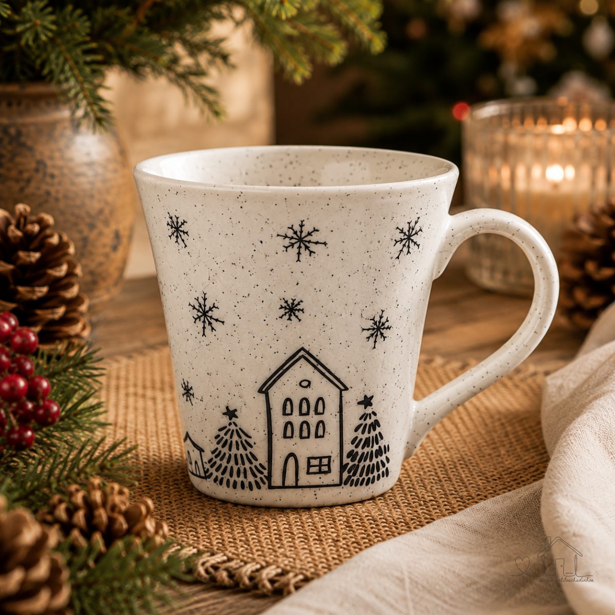 Caneca em Cerâmica Unni - Vilarejo de Natal  - 330ml Oxford