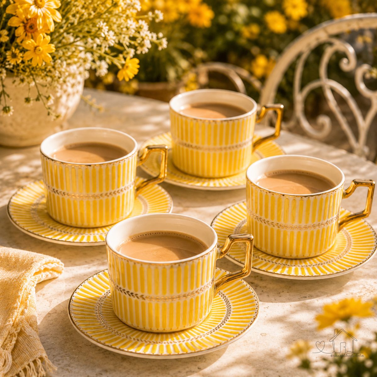 Jogo de 4 Xicaras para café Olimpo em new bone china